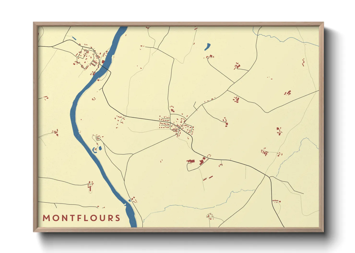 Une affiche de carte sur Montflours