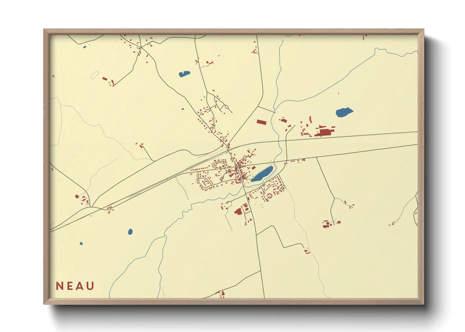 Une affiche de carte sur Neau