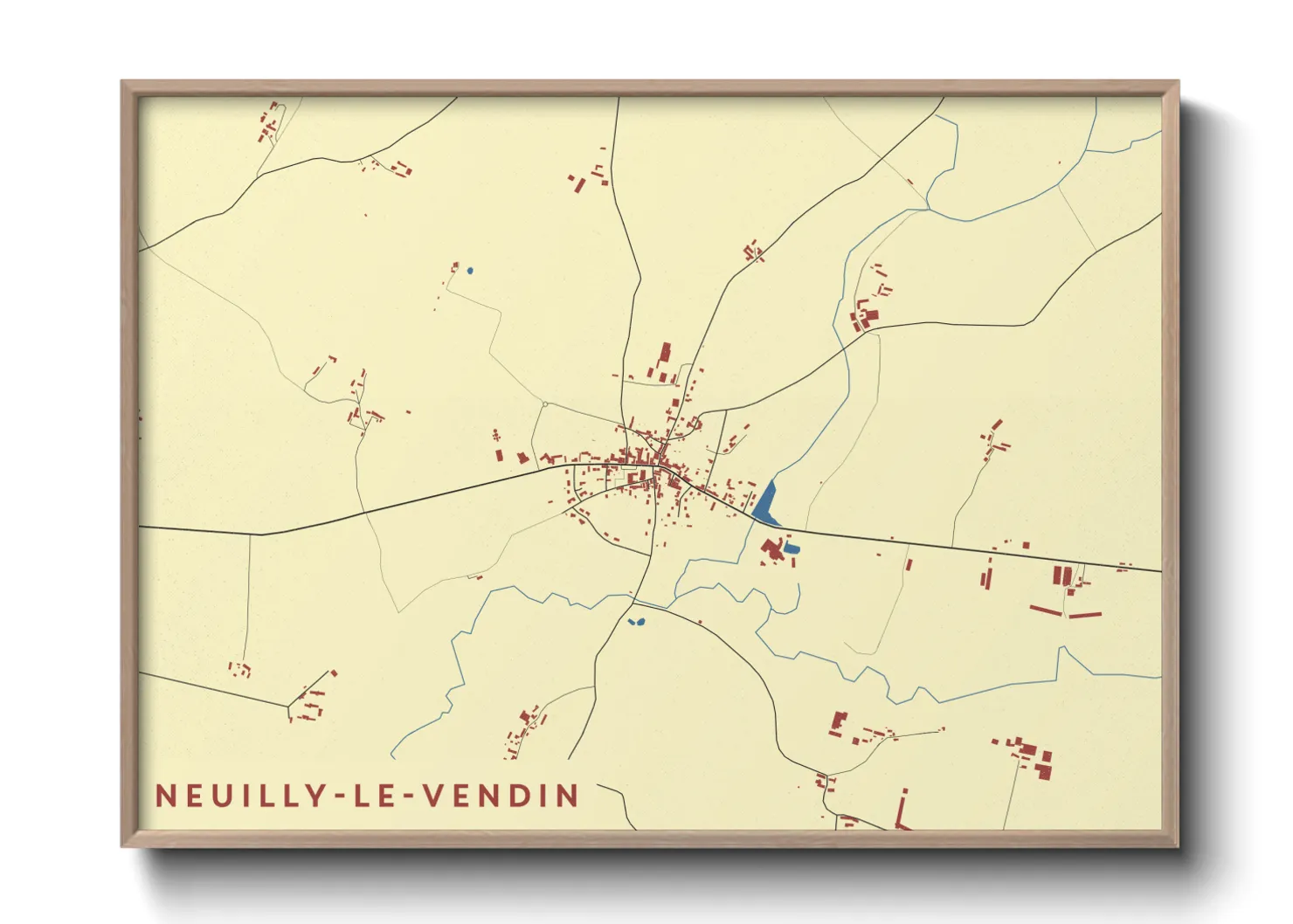 Une affiche de carte sur Neuilly-le-Vendin