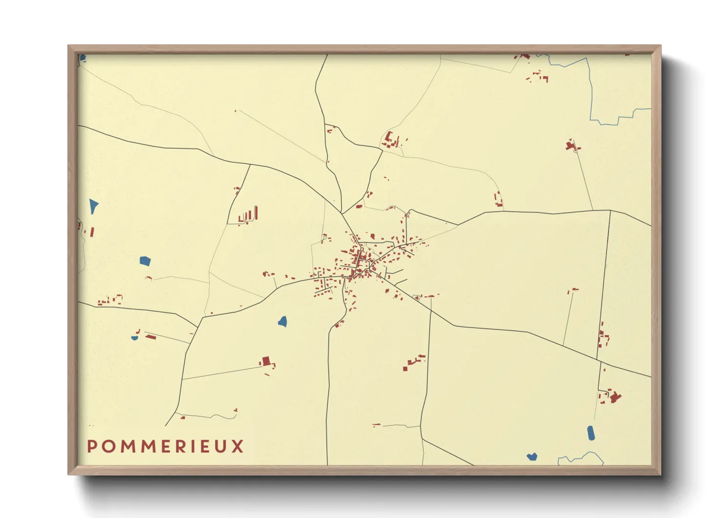 Une affiche de carte sur Pommerieux