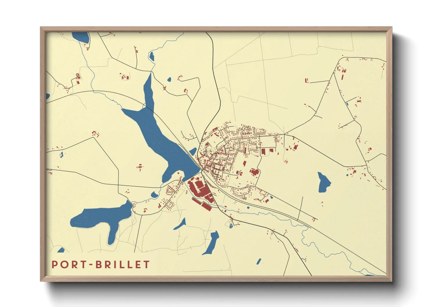 Une affiche de carte sur Port-Brillet