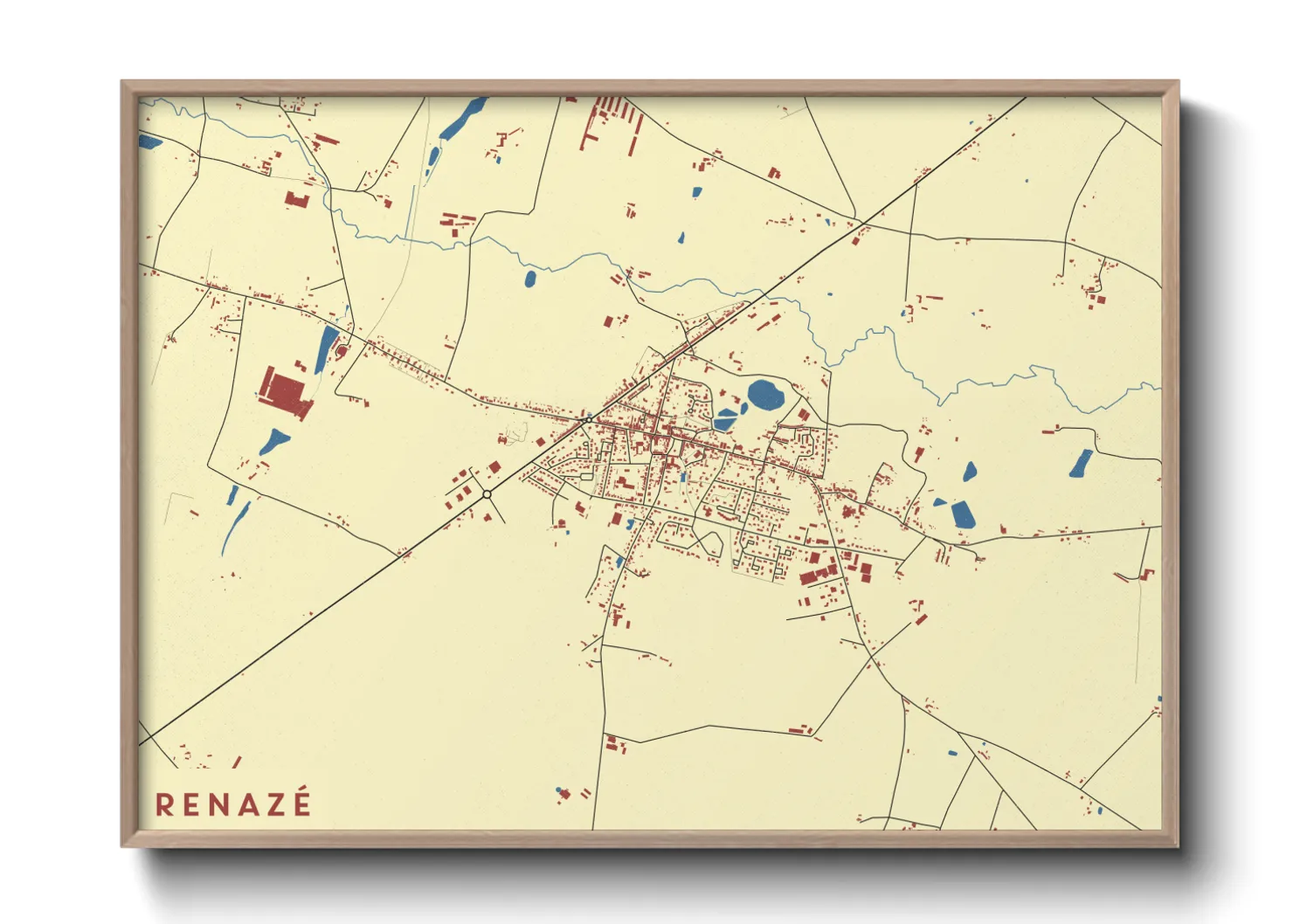 Une affiche de carte sur Renazé