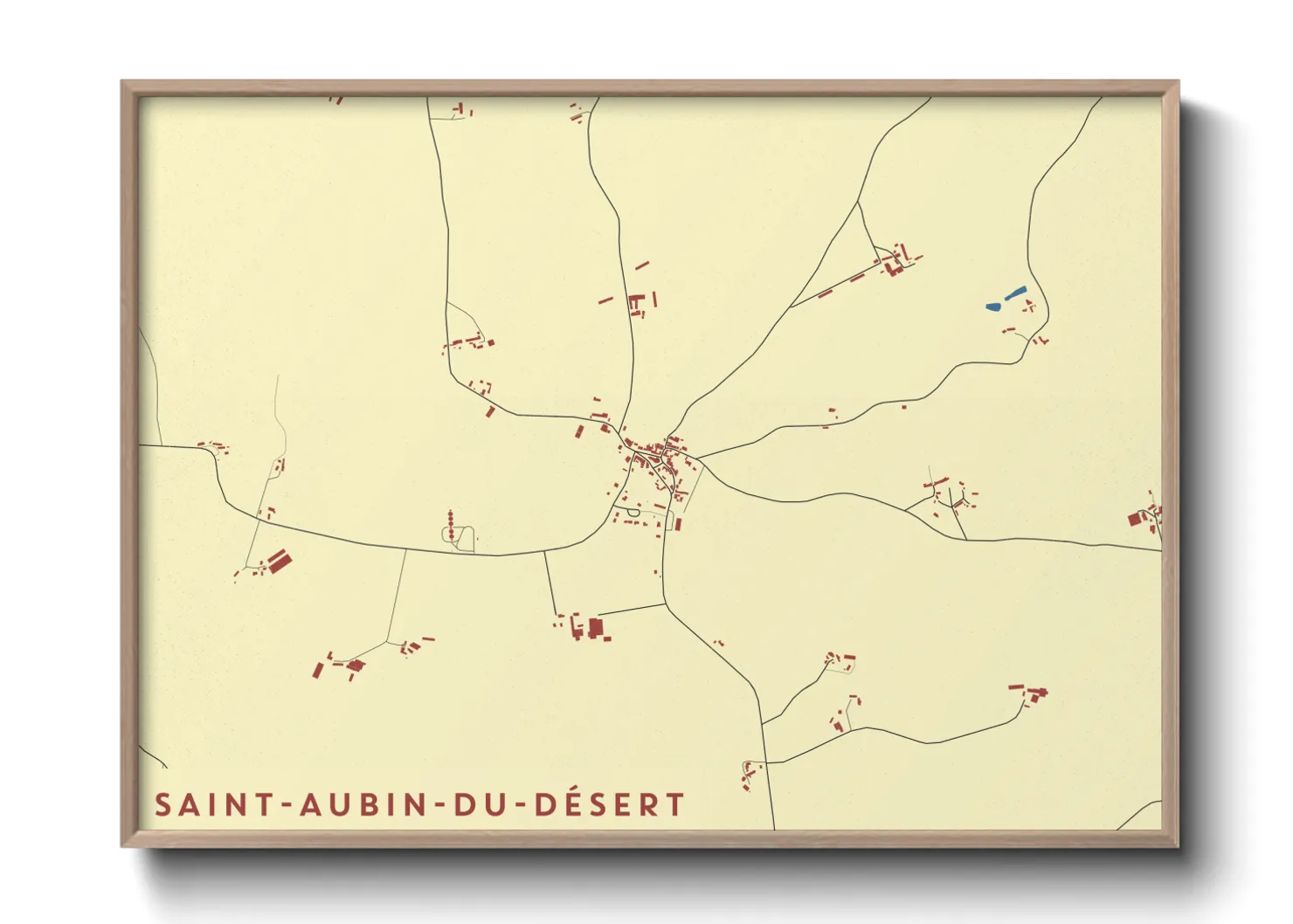 Une affiche de carte sur Saint-Aubin-du-Désert