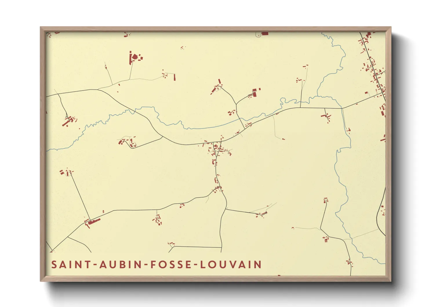 Une affiche de carte sur Saint-Aubin-Fosse-Louvain