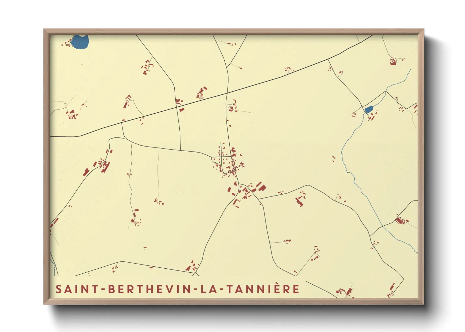 Une affiche de carte sur Saint-Berthevin-la-Tannière