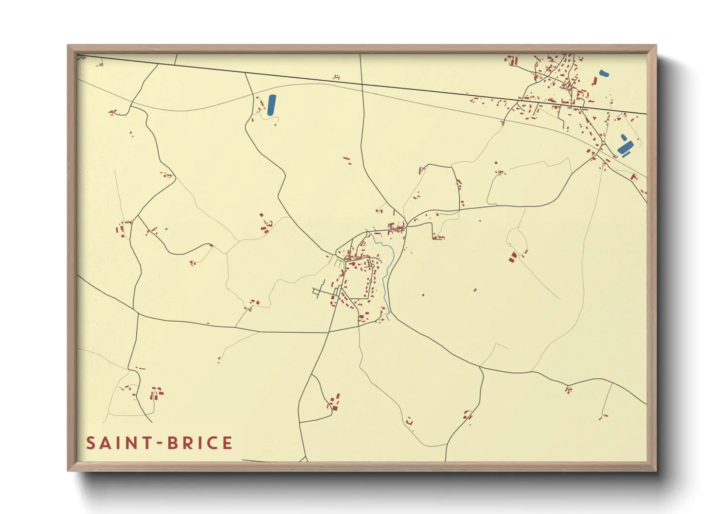 Une affiche de carte sur Saint-Brice