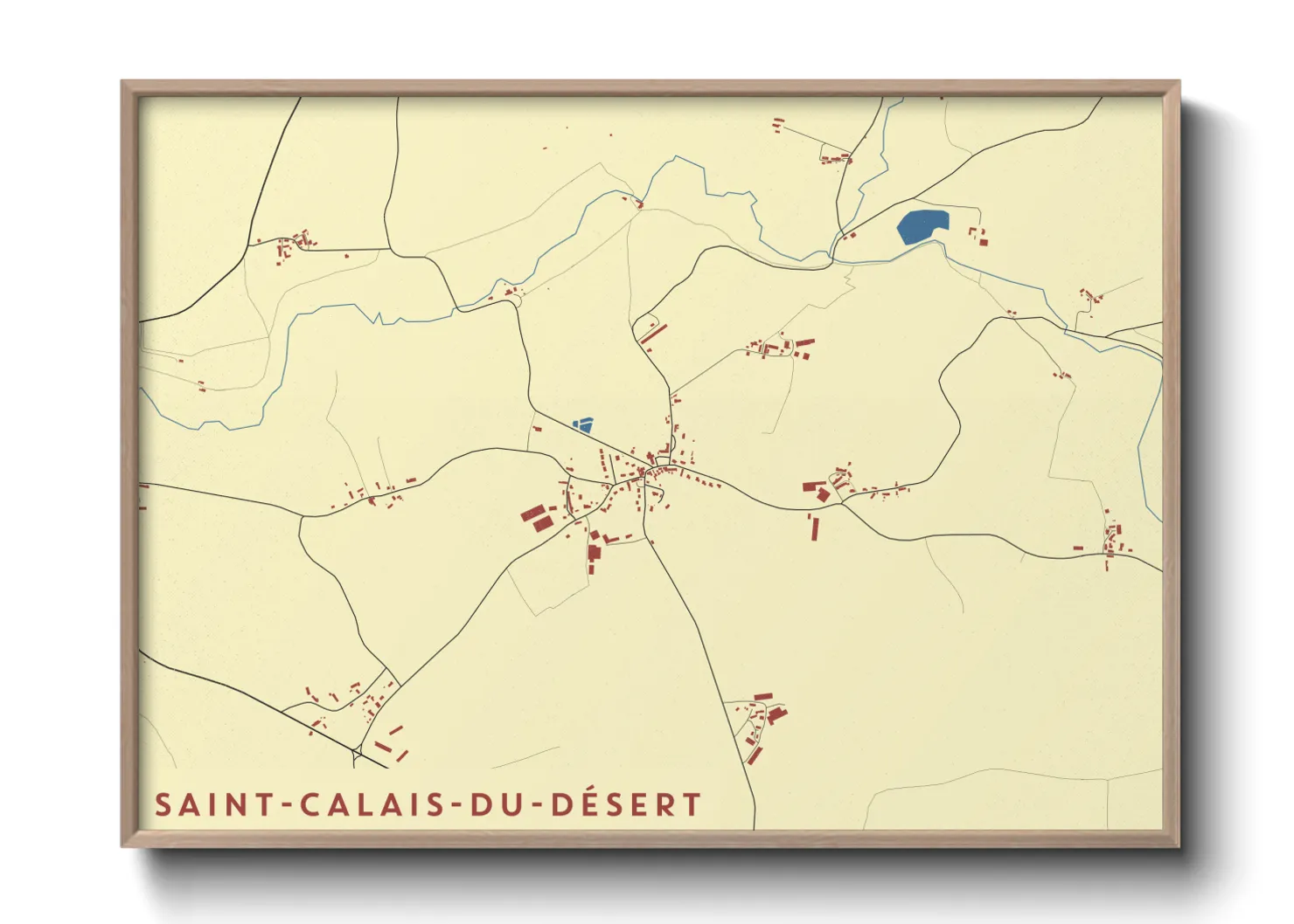 Une affiche de carte sur Saint-Calais-du-Désert