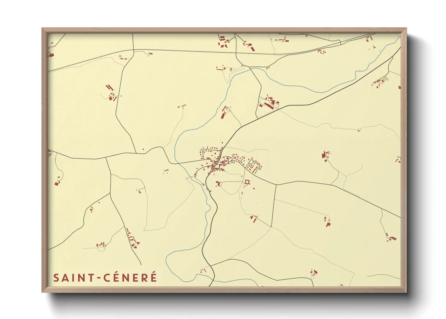 Une affiche de carte sur Saint-Céneré