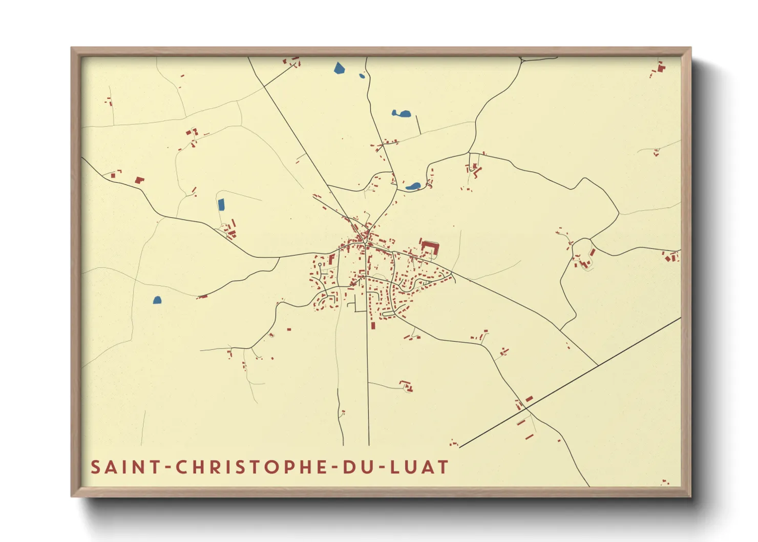 Une affiche de carte sur Saint-Christophe-du-Luat
