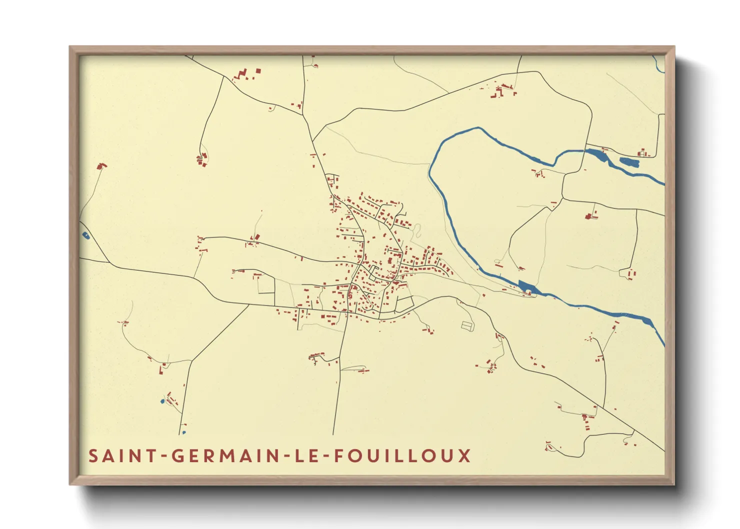 Une affiche de carte sur Saint-Germain-le-Fouilloux