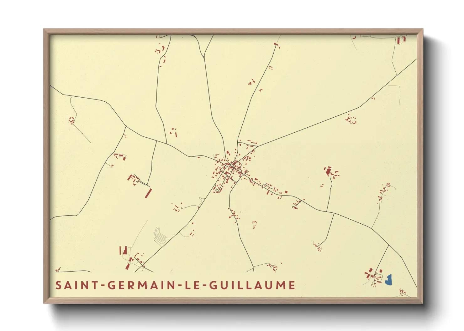 Une affiche de carte sur Saint-Germain-le-Guillaume