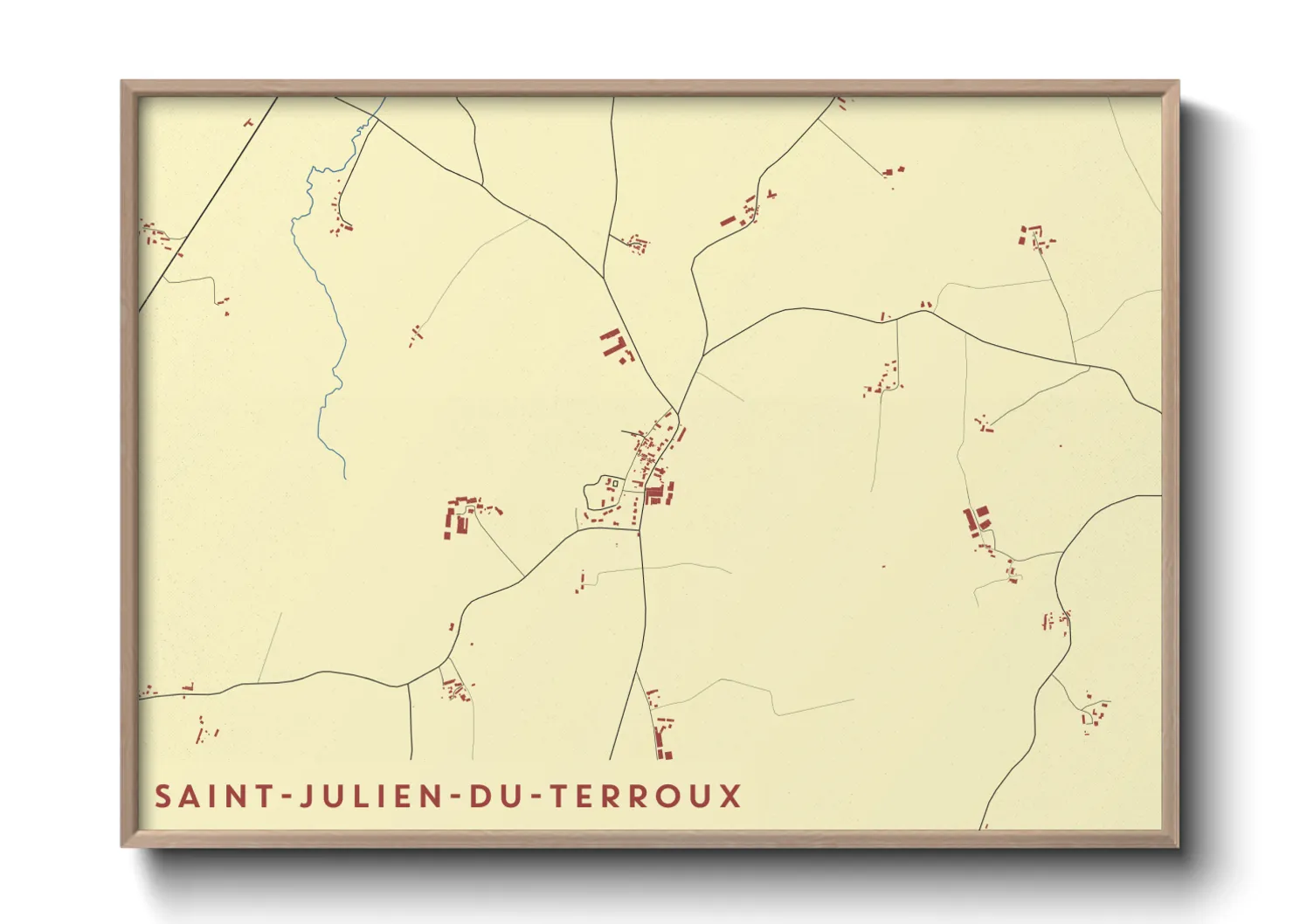 Une affiche de carte sur Saint-Julien-du-Terroux
