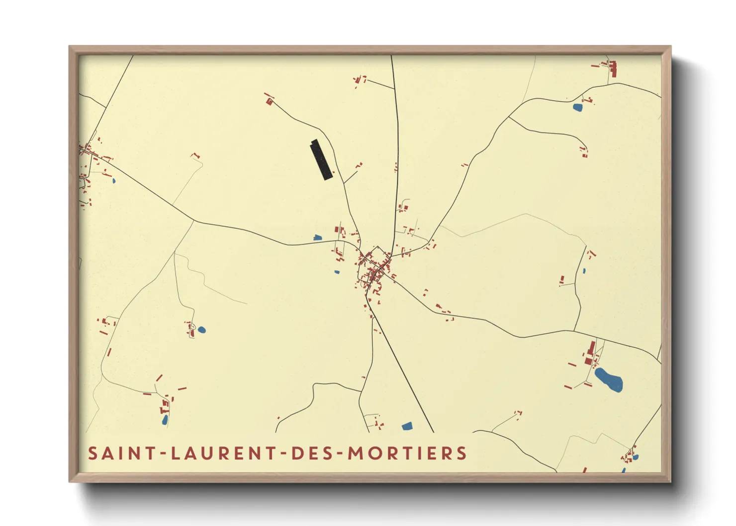 Une affiche de carte sur Saint-Laurent-des-Mortiers