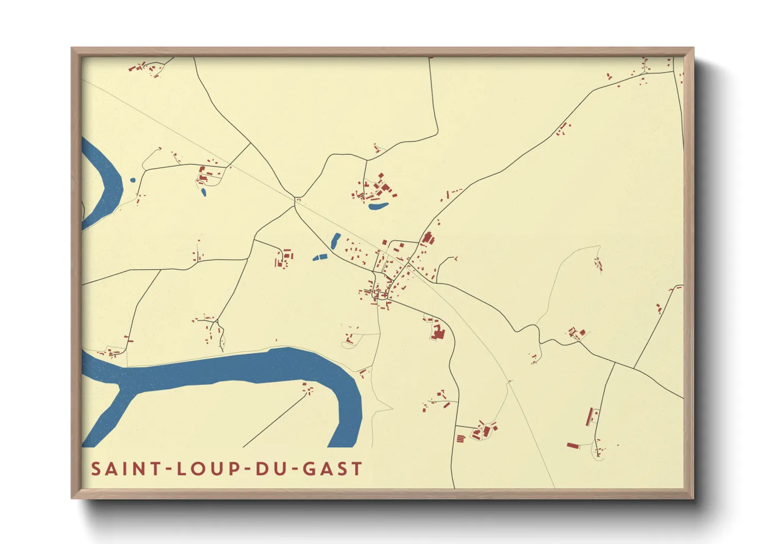 Une affiche de carte sur Saint-Loup-du-Gast