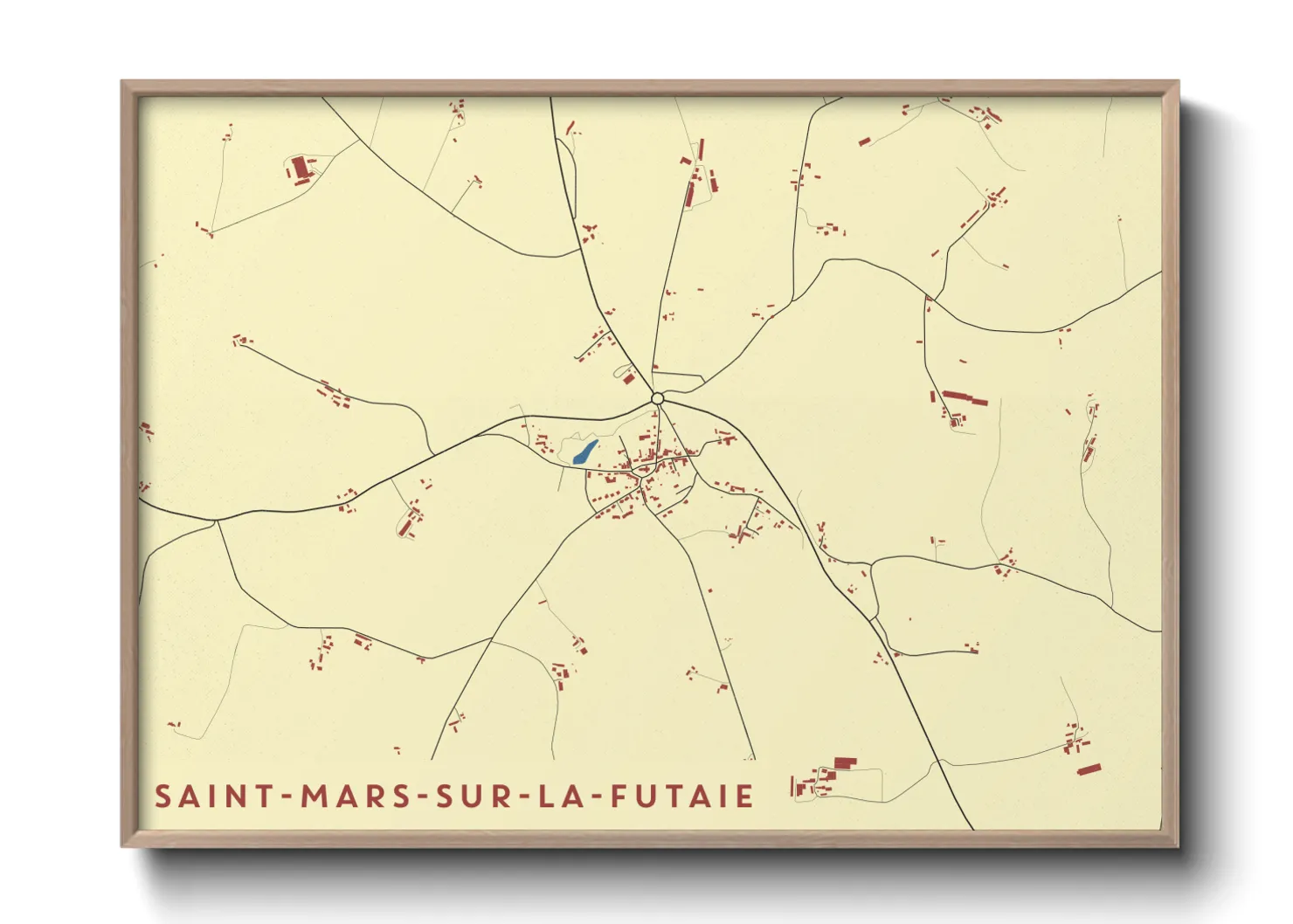 Une affiche de carte sur Saint-Mars-sur-la-Futaie
