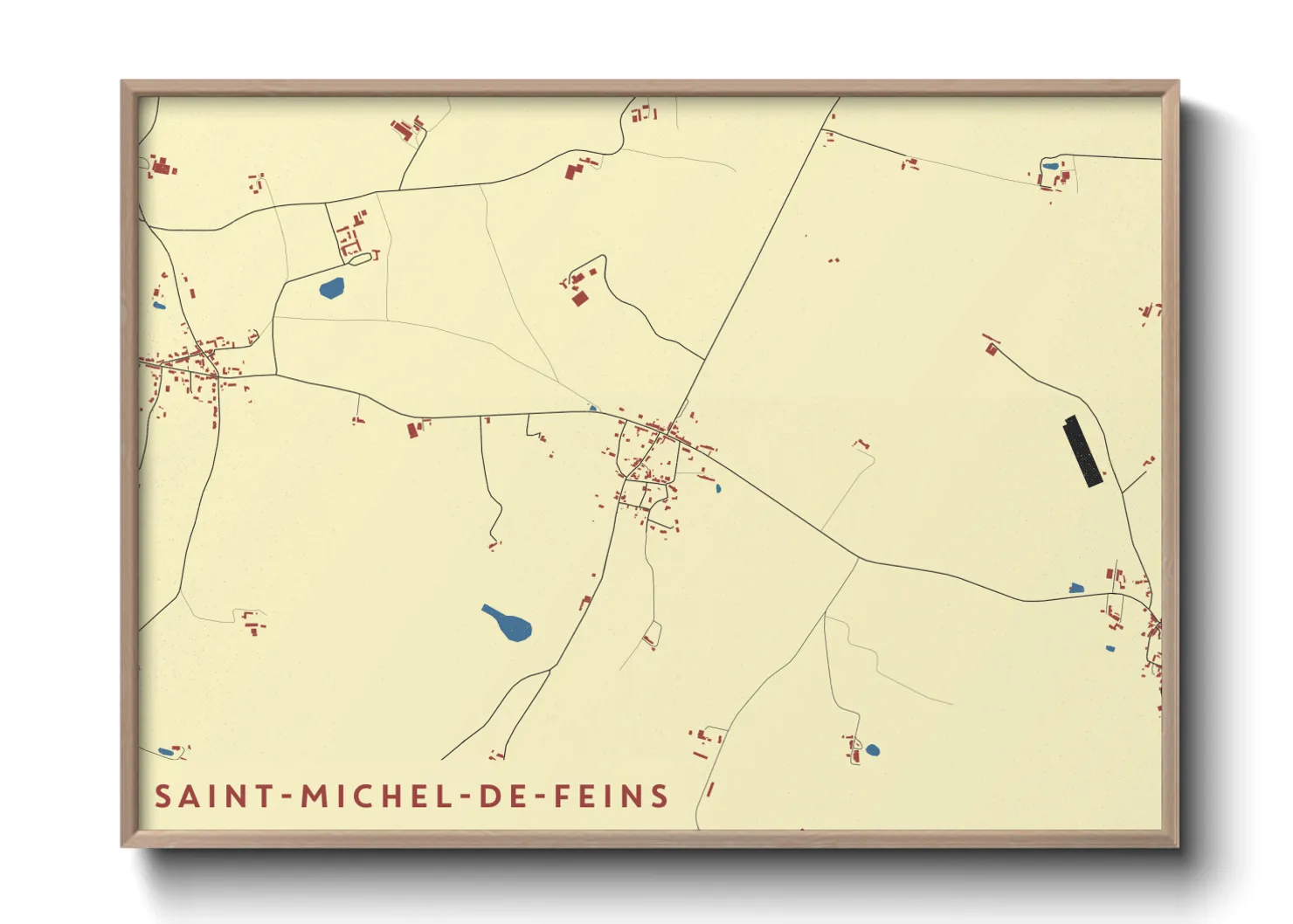 Une affiche de carte sur Saint-Michel-de-Feins