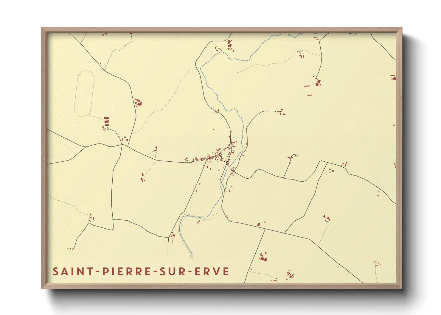 Une affiche de carte sur Saint-Pierre-sur-Erve