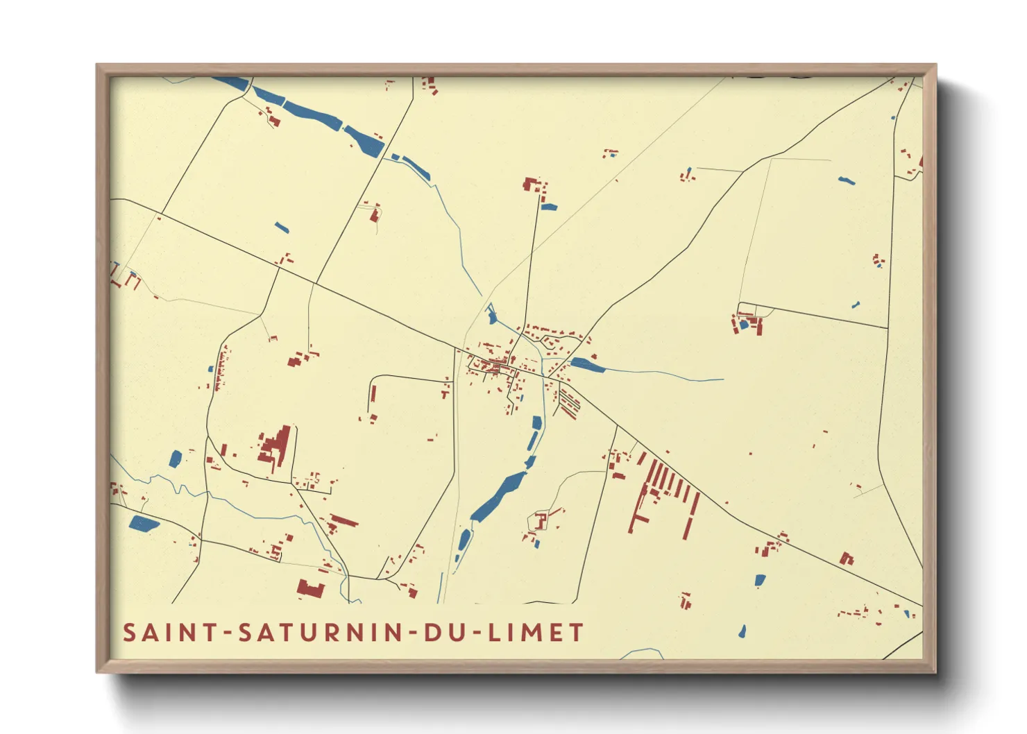 Une affiche de carte sur Saint-Saturnin-du-Limet