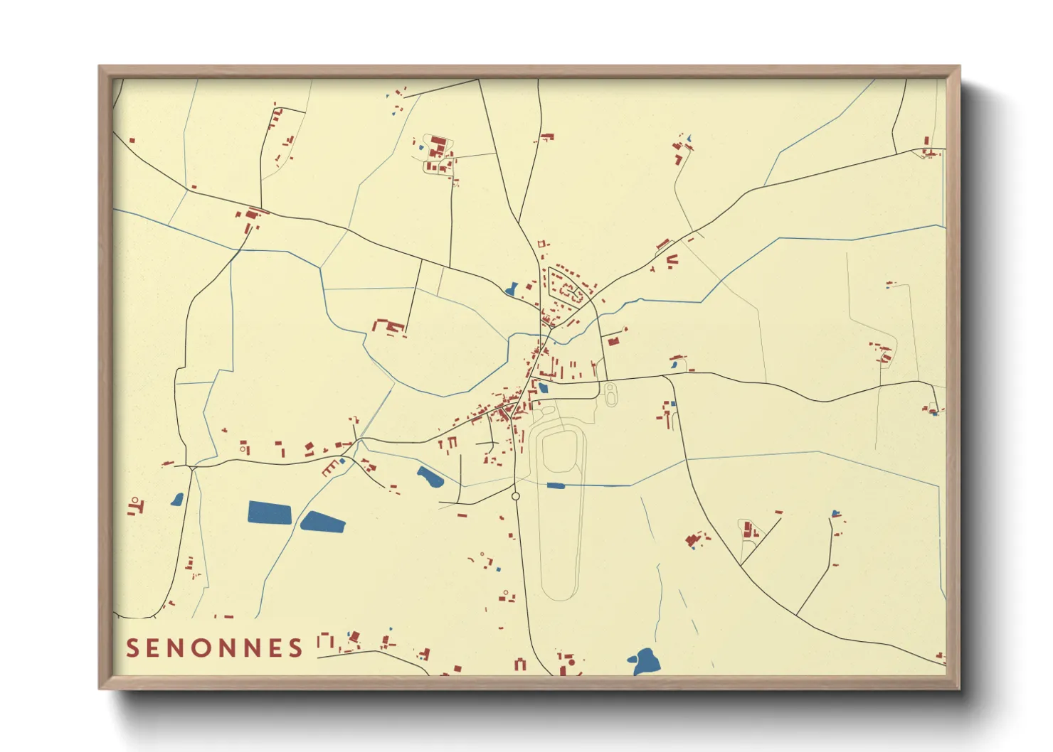 Une affiche de carte sur Senonnes