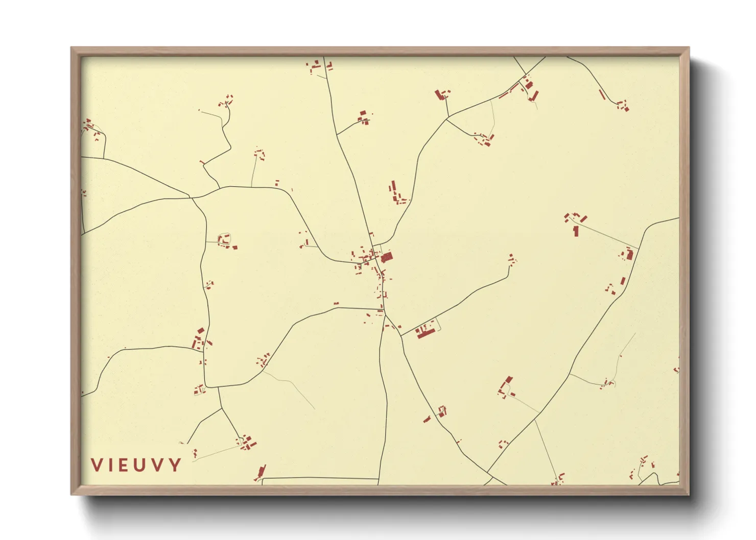 Une affiche de carte sur Vieuvy