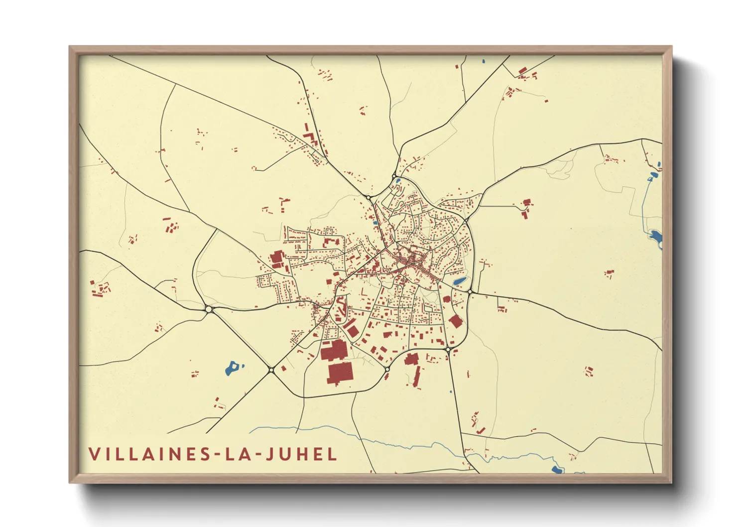 Une affiche de carte sur Villaines-la-Juhel