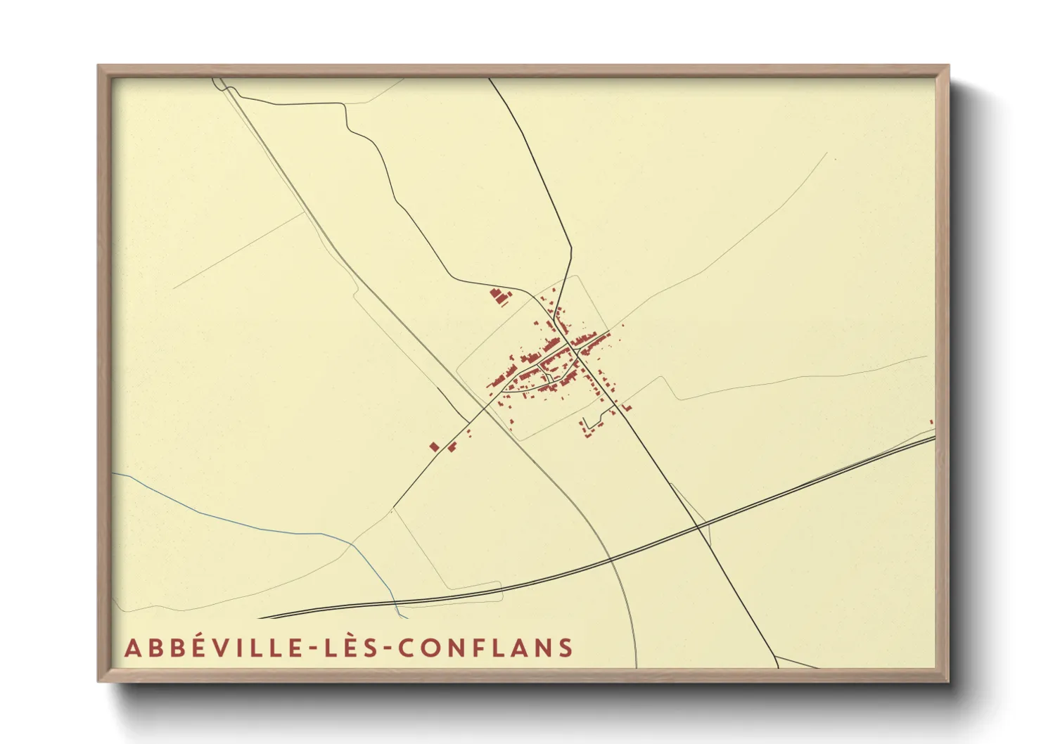 Une affiche de carte sur Abbéville-lès-Conflans