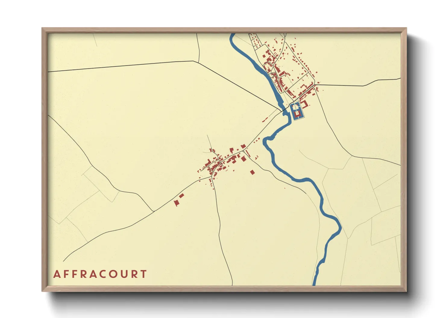 Une affiche de carte sur Affracourt