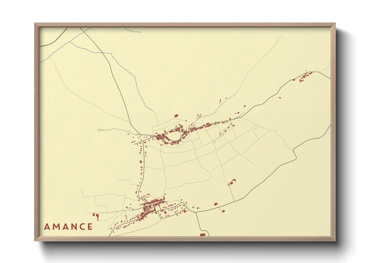 Une affiche de carte sur Amance