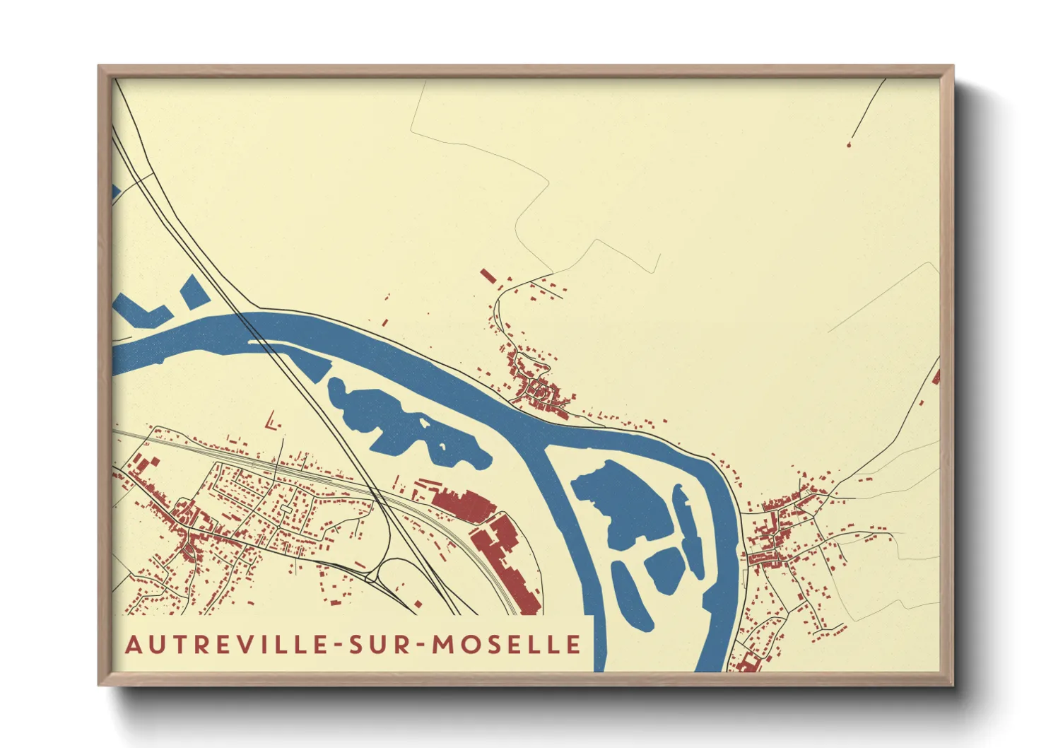 Une affiche de carte sur Autreville-sur-Moselle