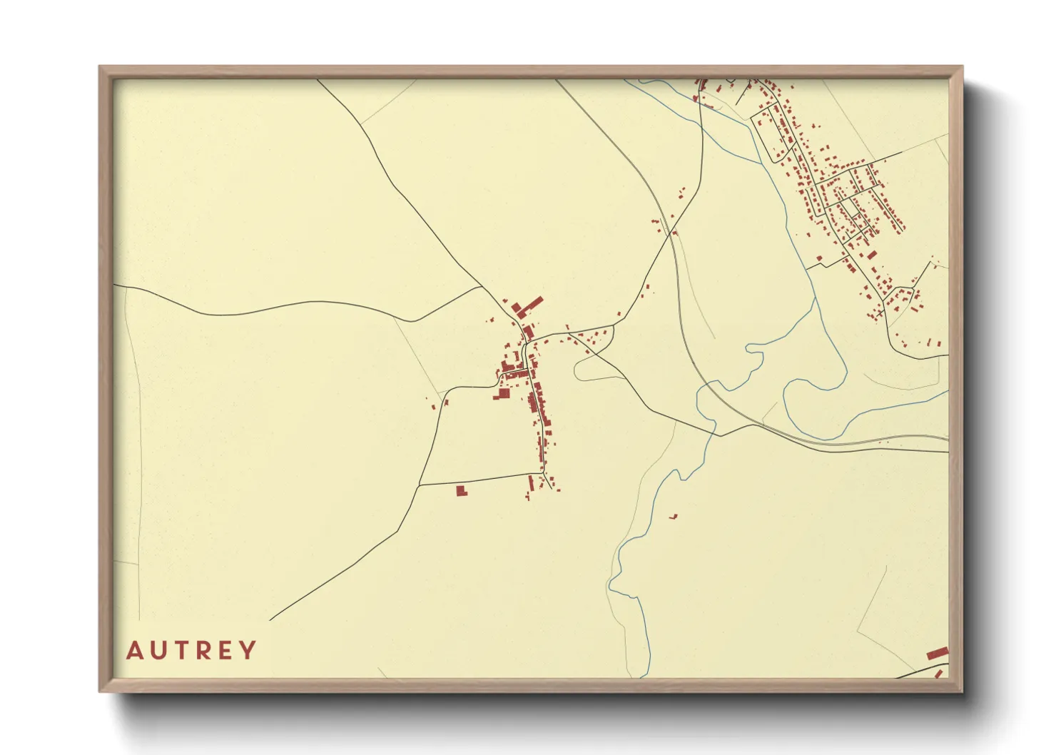 Une affiche de carte sur Autrey