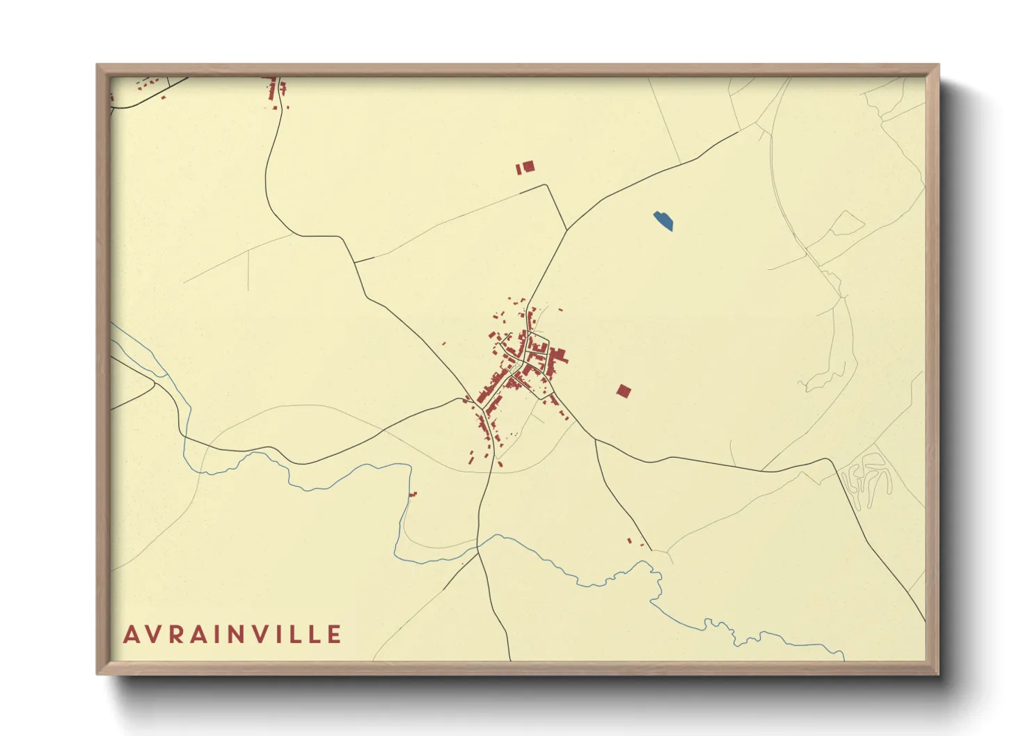 Une affiche de carte sur Avrainville