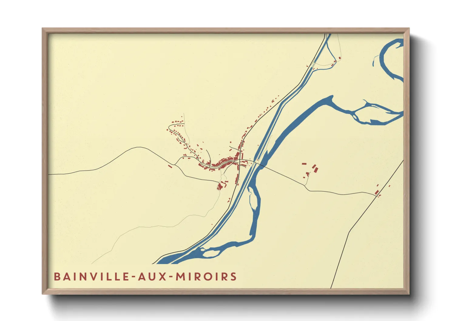 Une affiche de carte sur Bainville-aux-Miroirs