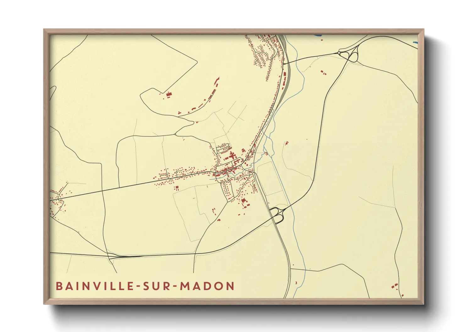 Une affiche de carte sur Bainville-sur-Madon