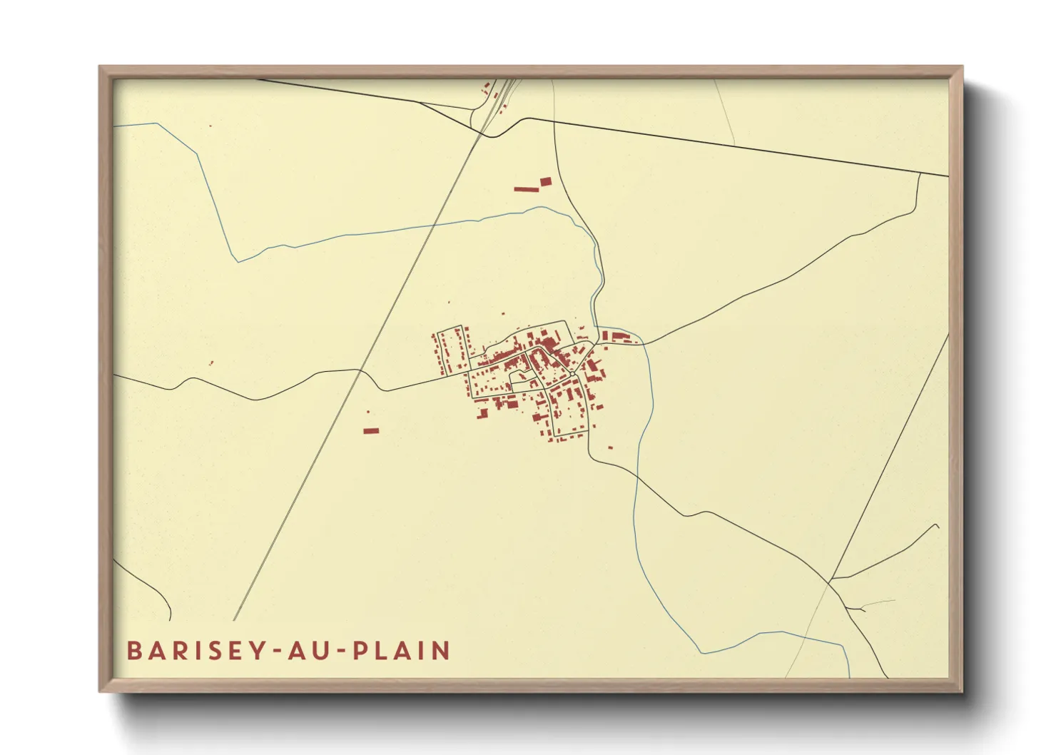 Une affiche de carte sur Barisey-au-Plain