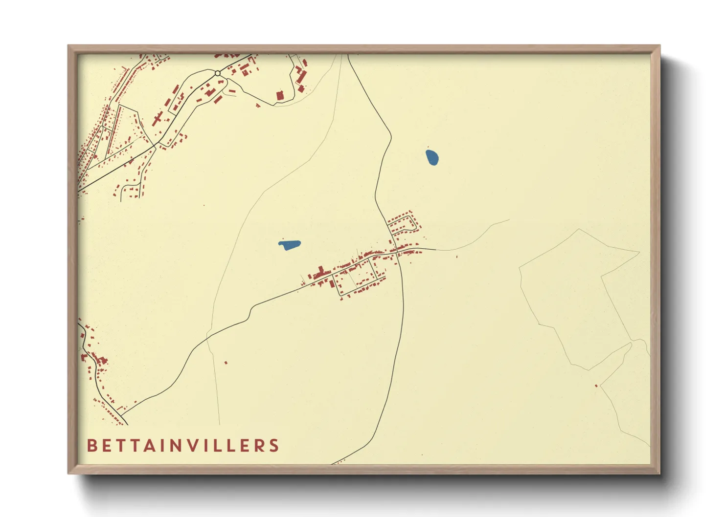 Une affiche de carte sur Bettainvillers