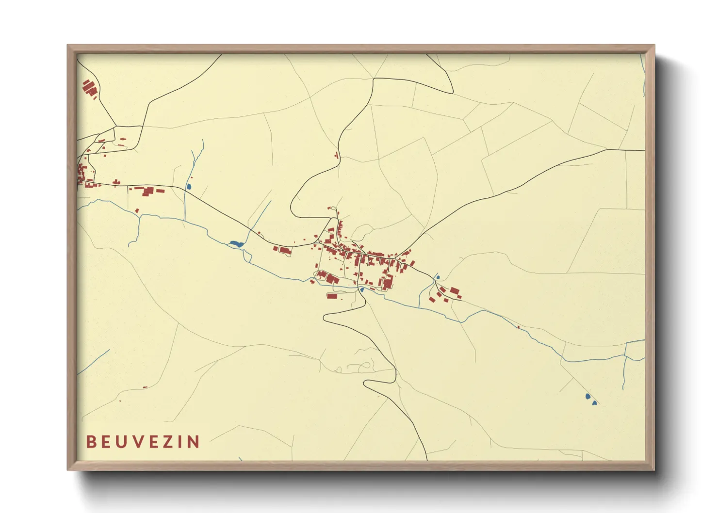 Une affiche de carte sur Beuvezin