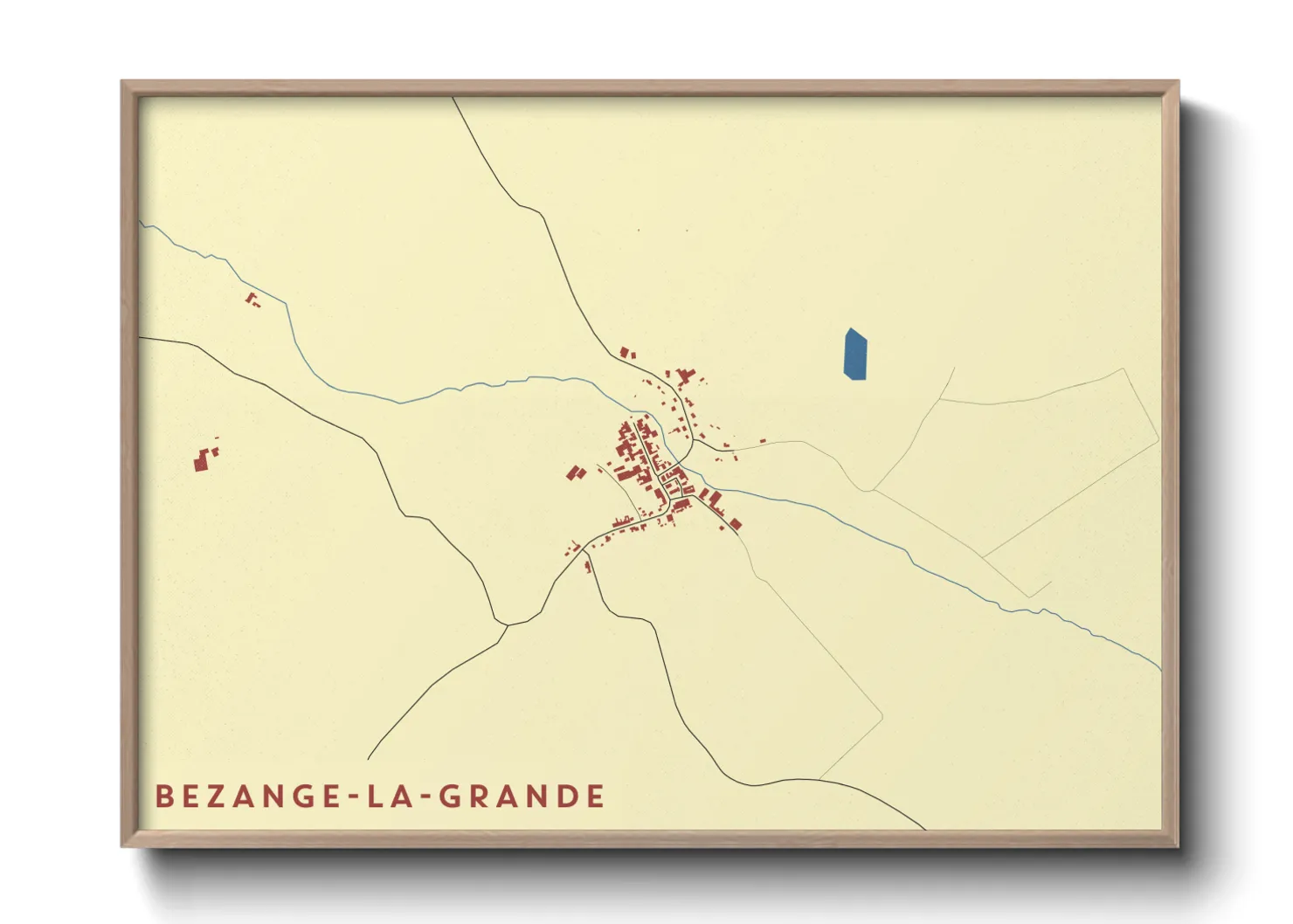 Une affiche de carte sur Bezange-la-Grande