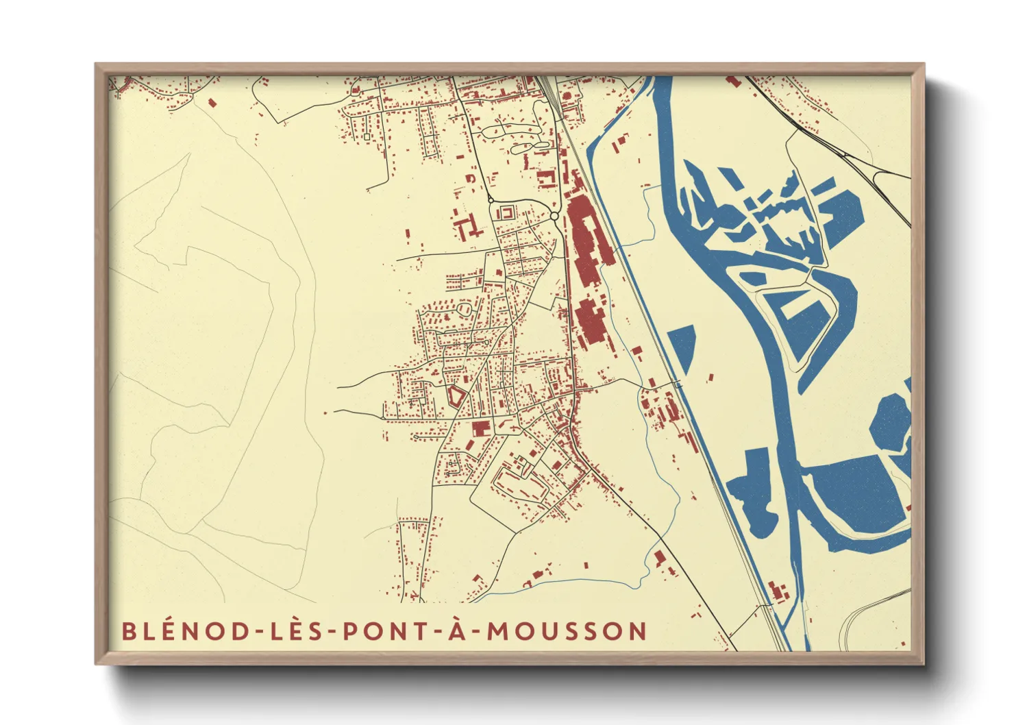 Une affiche de carte sur Blénod-lès-Pont-à-Mousson