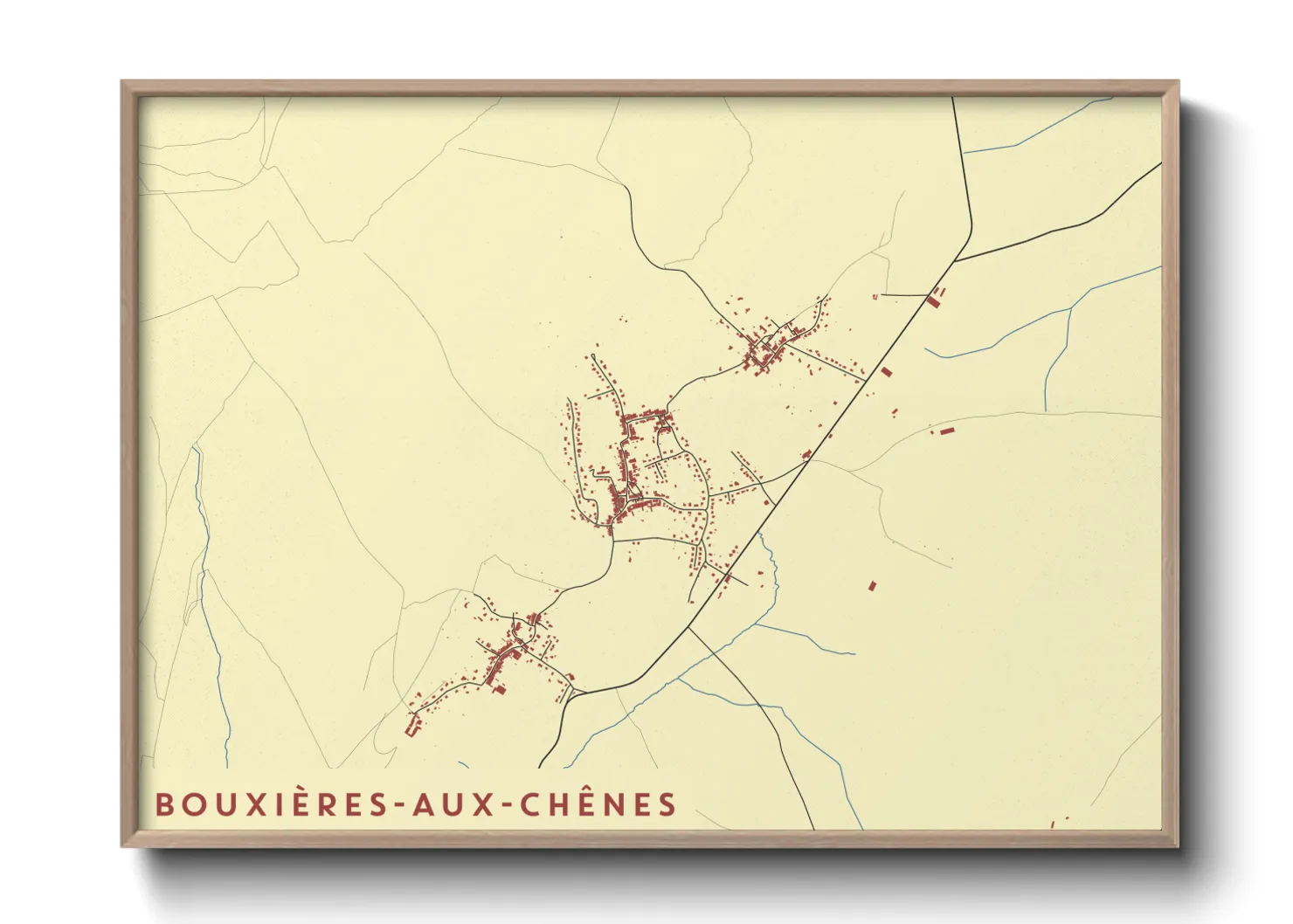 Une affiche de carte sur Bouxières-aux-Chênes