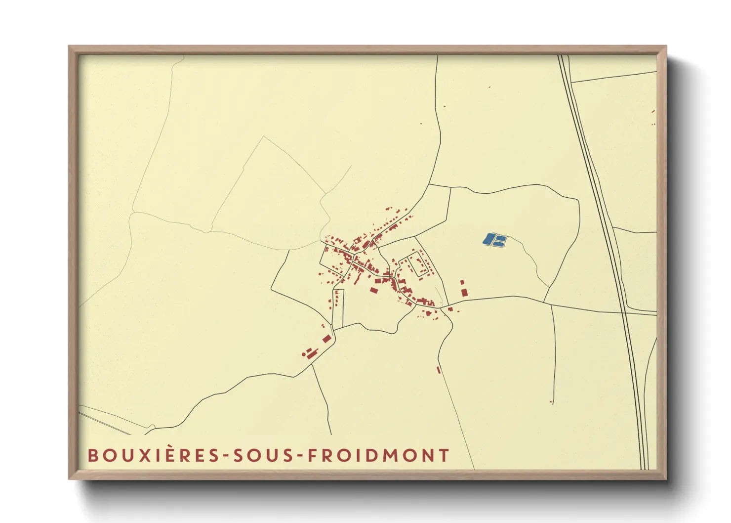 Une affiche de carte sur Bouxières-sous-Froidmont