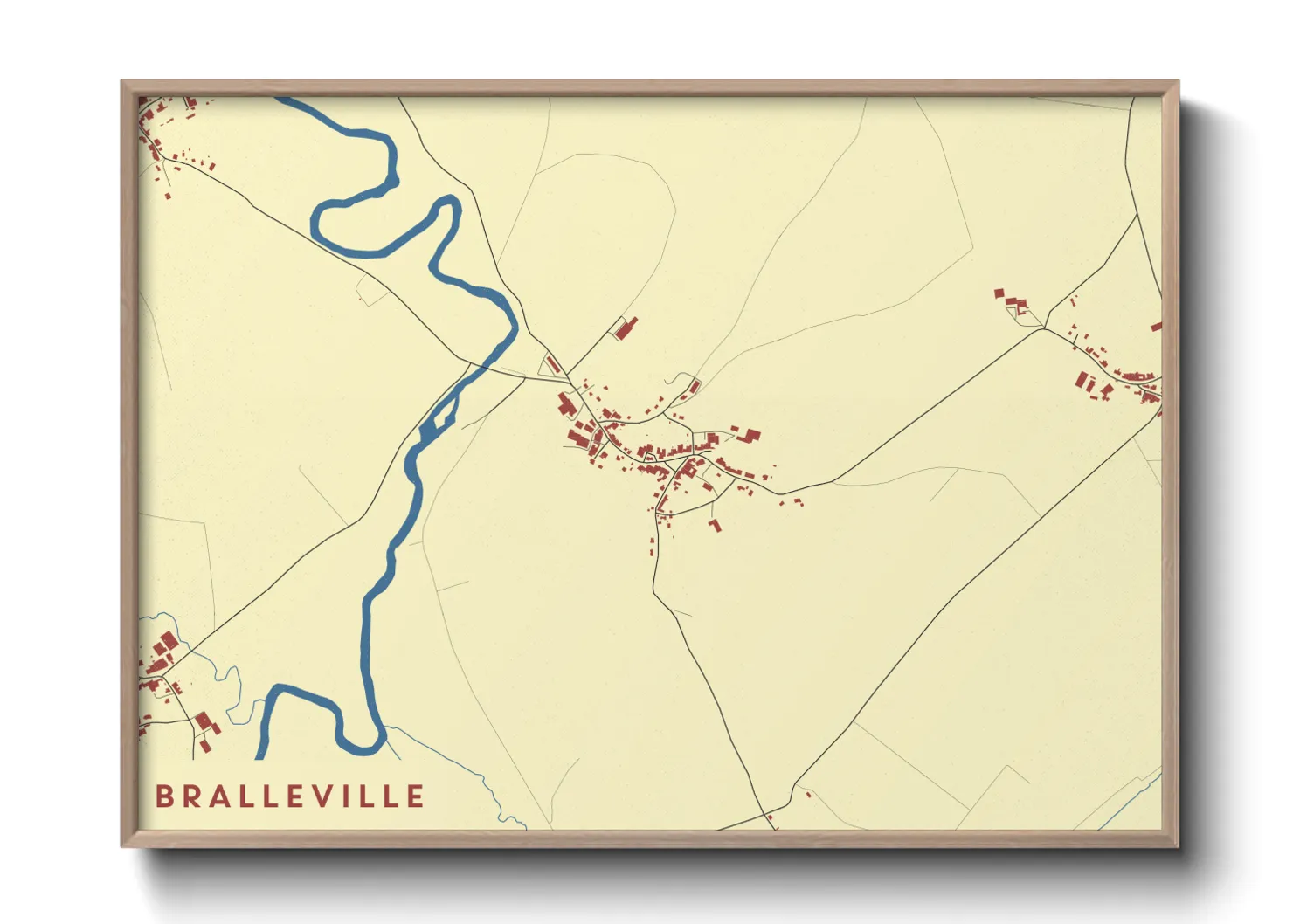 Une affiche de carte sur Bralleville