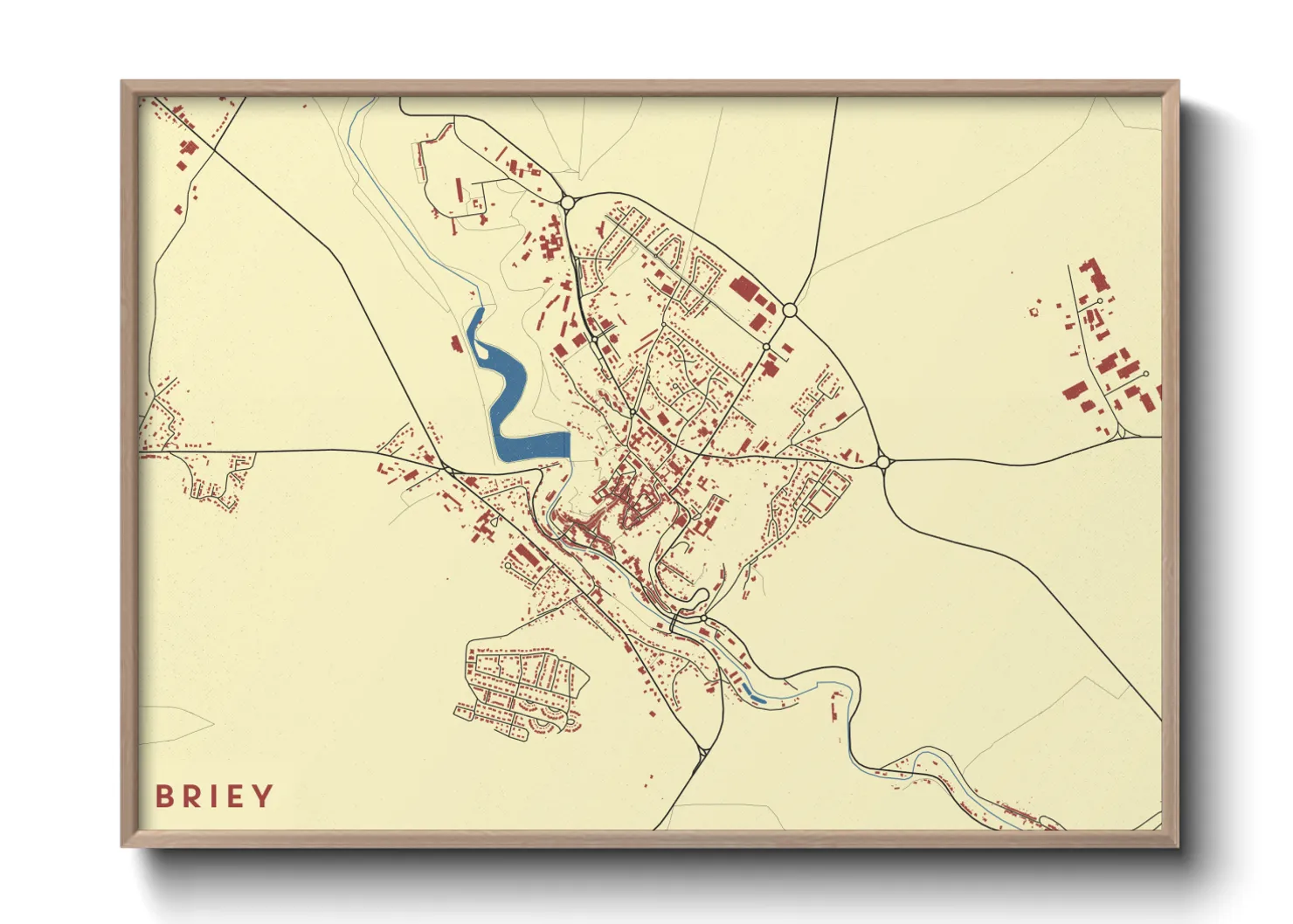Une affiche de carte sur Briey