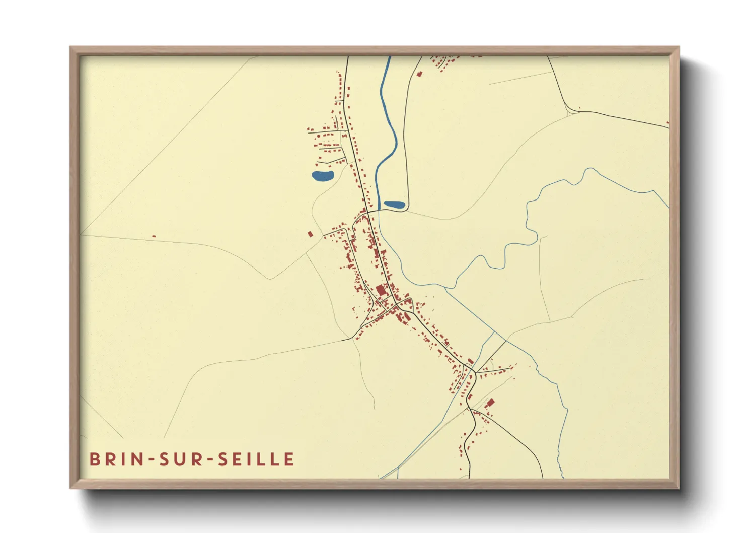 Une affiche de carte sur Brin-sur-Seille