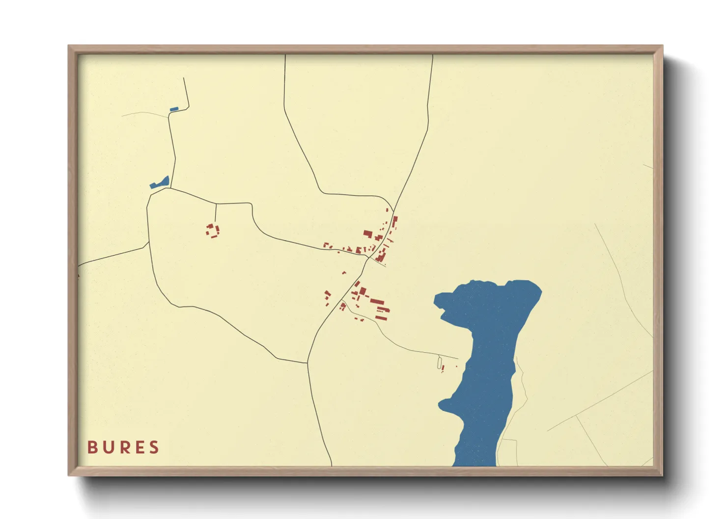 Une affiche de carte sur Bures