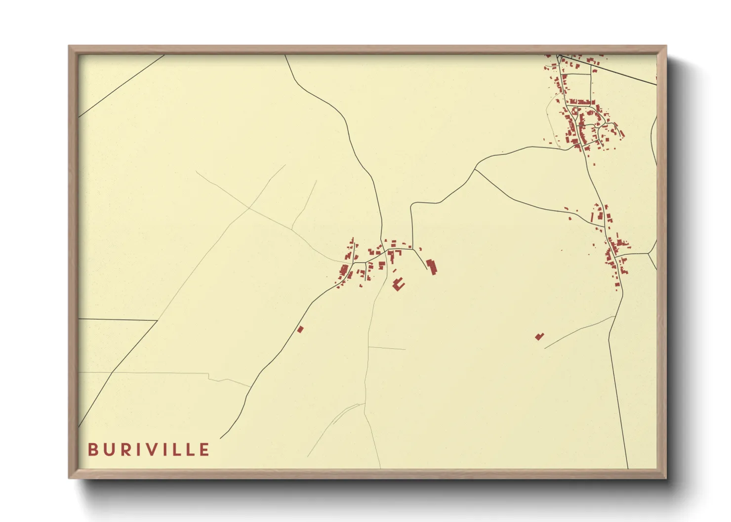 Une affiche de carte sur Buriville