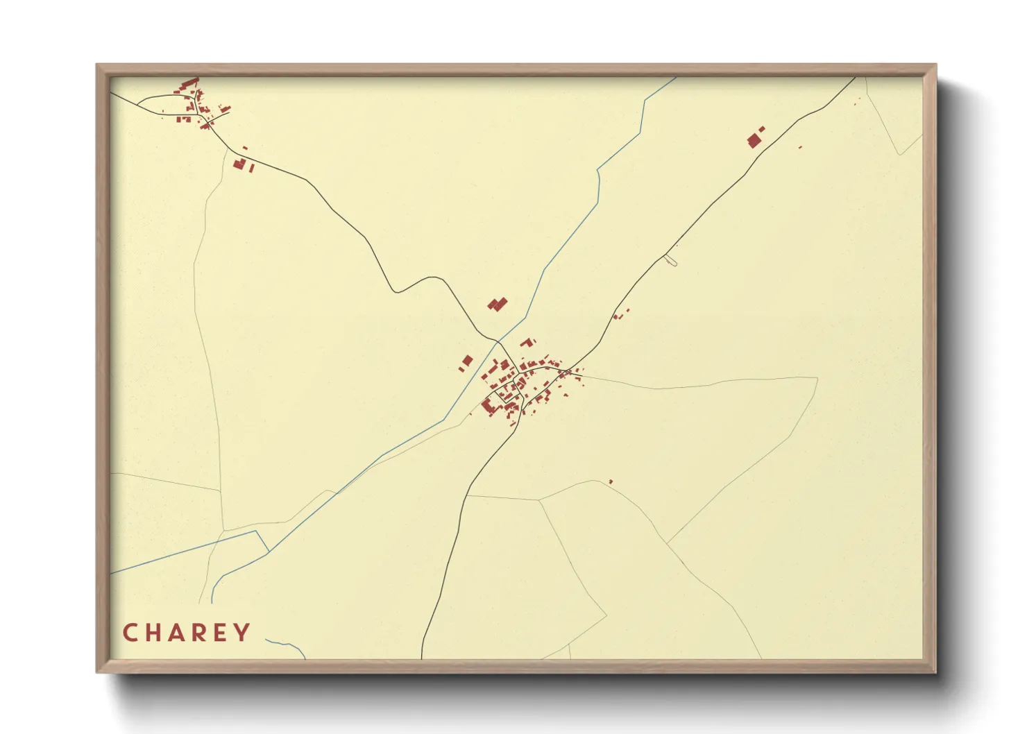 Une affiche de carte sur Charey