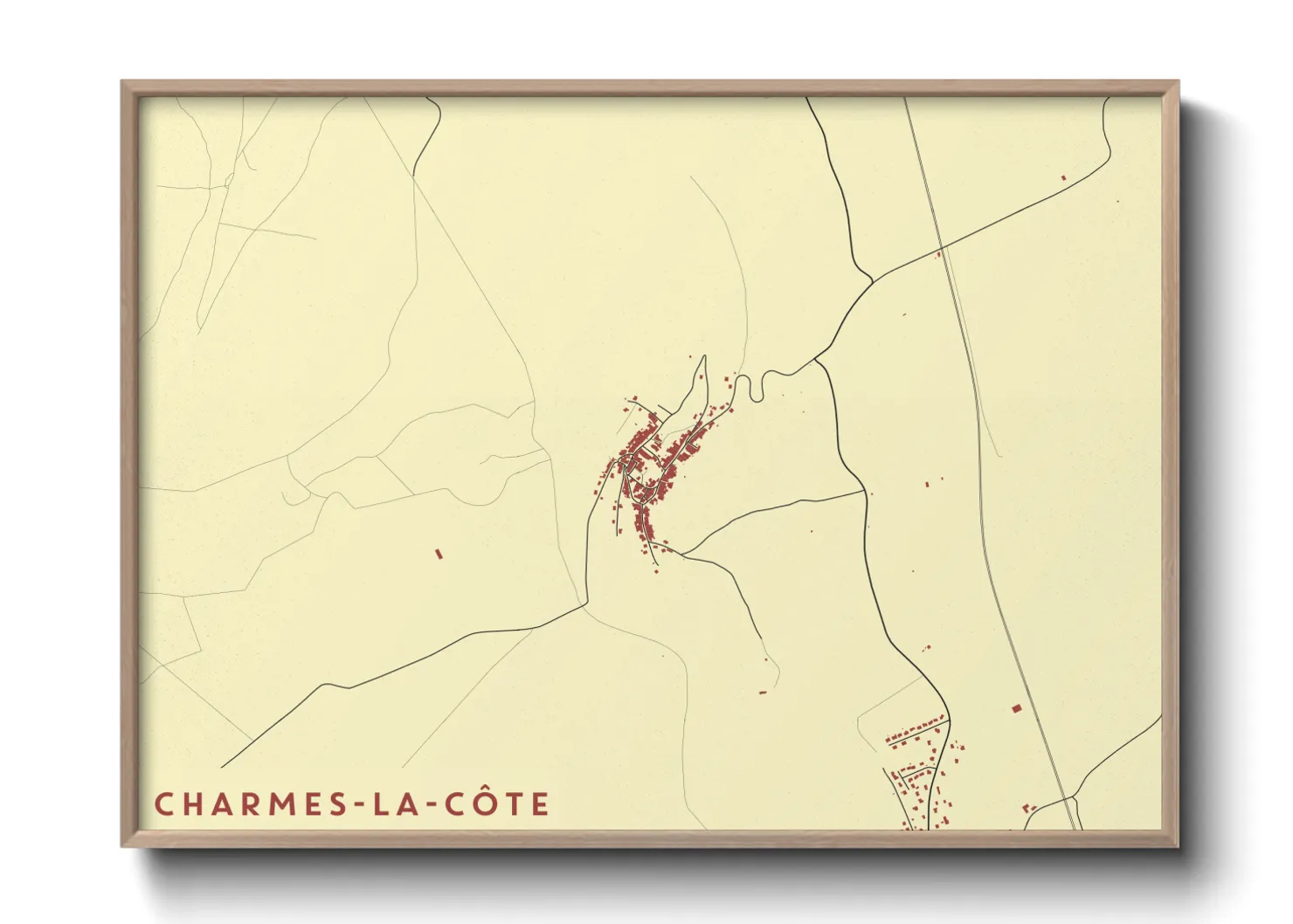 Une affiche de carte sur Charmes-la-Côte