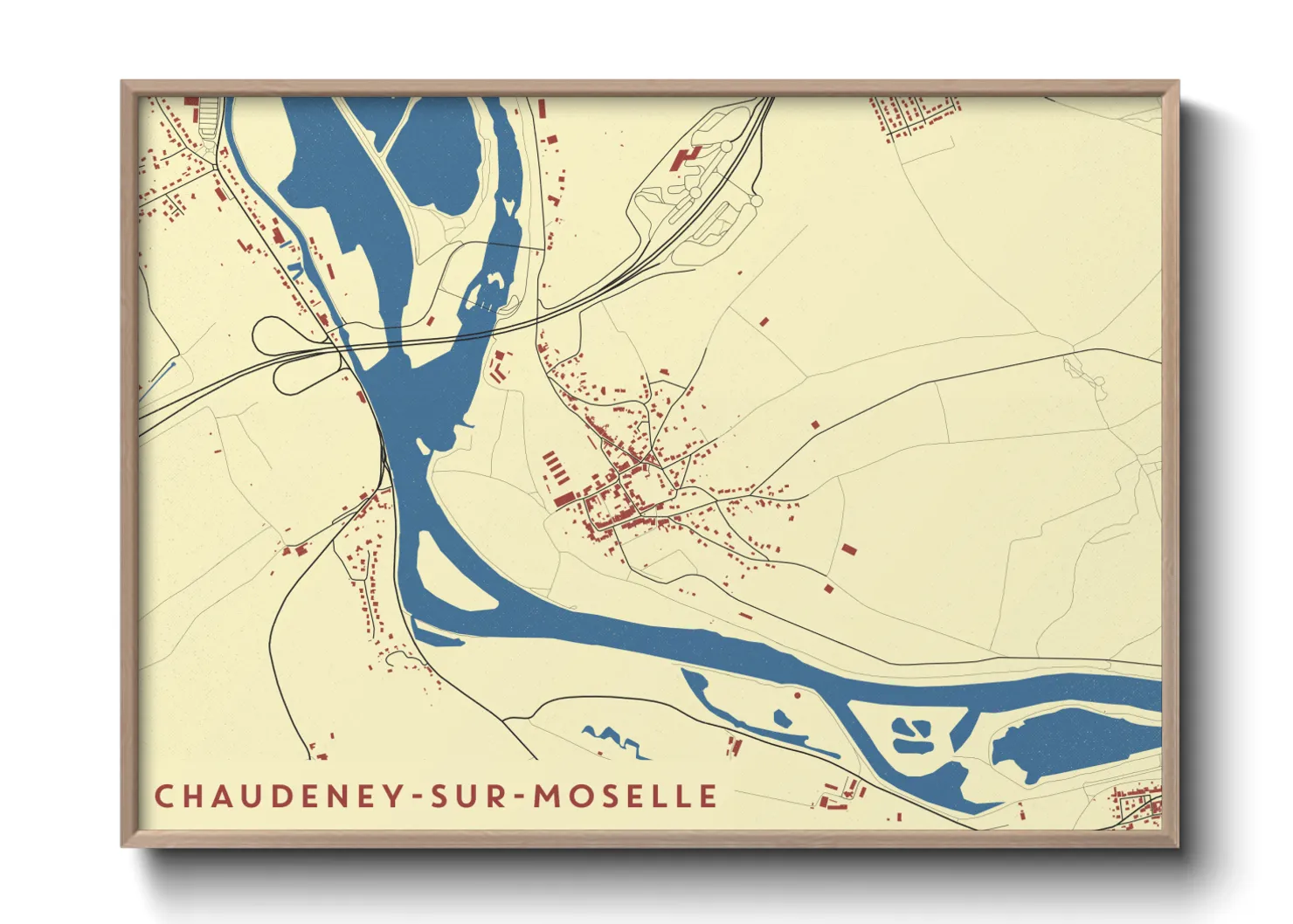 Une affiche de carte sur Chaudeney-sur-Moselle