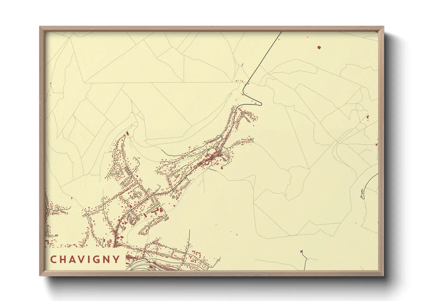 Une affiche de carte sur Chavigny