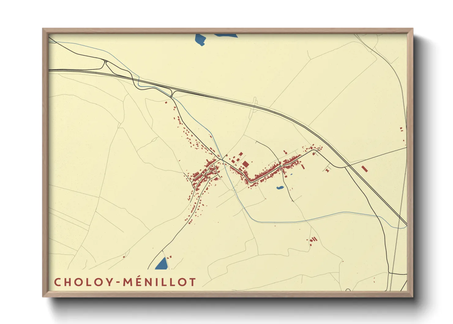Une affiche de carte sur Choloy-Ménillot